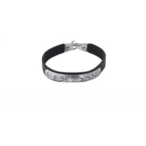 Handmade Leather and Silver bracelet D4 Aquarius Seven design 925 Silver