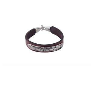 Handmade Leather and Silver bracelet DA01 Aquarius Seven design 925 Silver